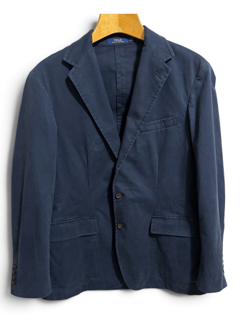 Polo Ralph Lauren Navy Blue Stretch Chino Sport Coat Jacket Blazer Large 40R 42R